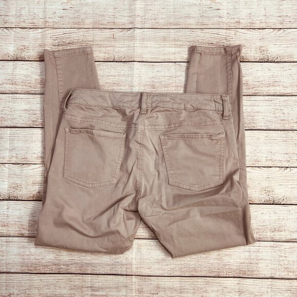 American Eagle Outfitters Jegging Ankle Size 8 Khaki Tan Zipper‎ Pocket Skinny - Picture 2 of 13